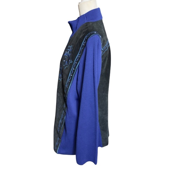 Bob Mackie Vintage Wearable Artsy Embroidered Suede Western Festival Jacket - Picture 4 of 9